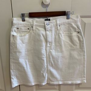 NWT Size 10 J. Crew white jean skirt